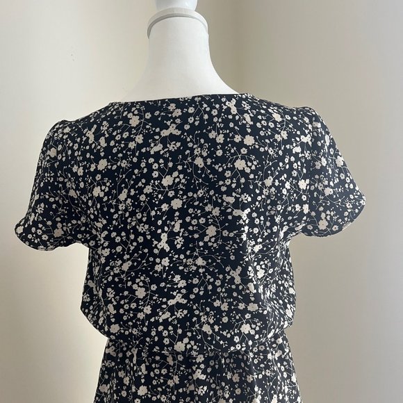 Womens JCREW black florial dress size XXS - Picture 4 of 7